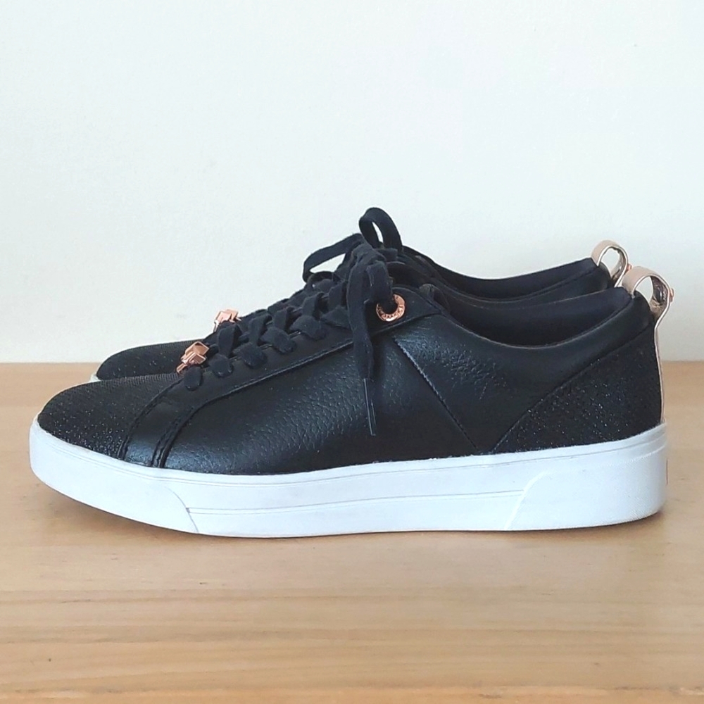 Ted baker black leather sneakers